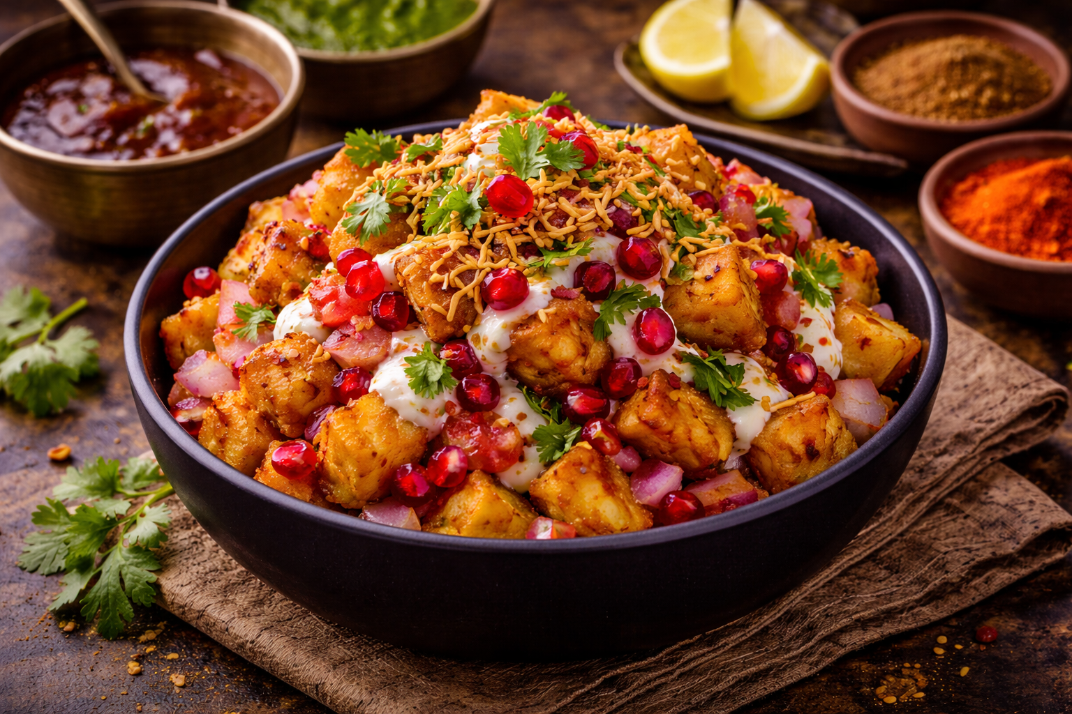 Aloo Chaat with Chutney
