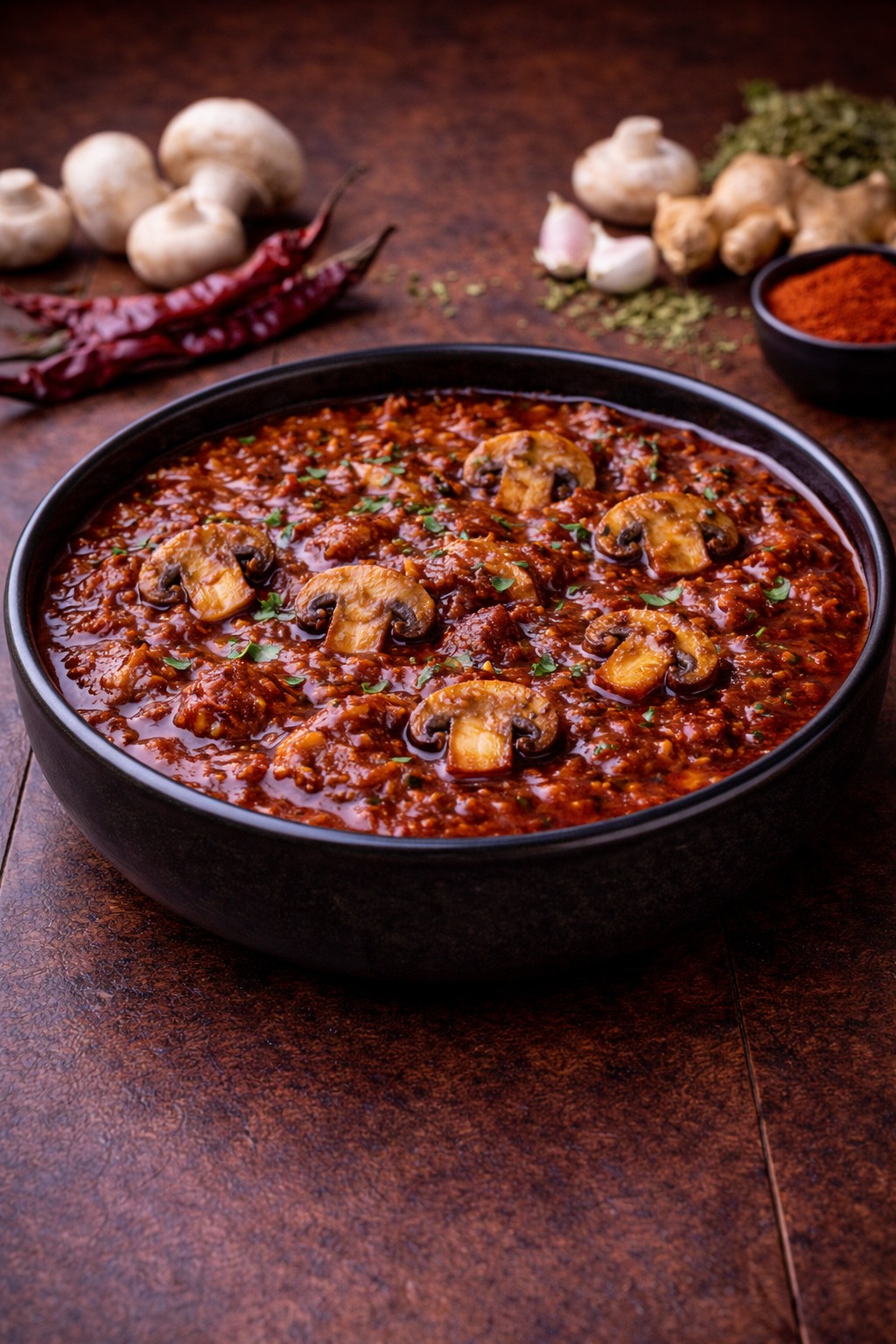 Tawa Mushroom Masala With Spices
