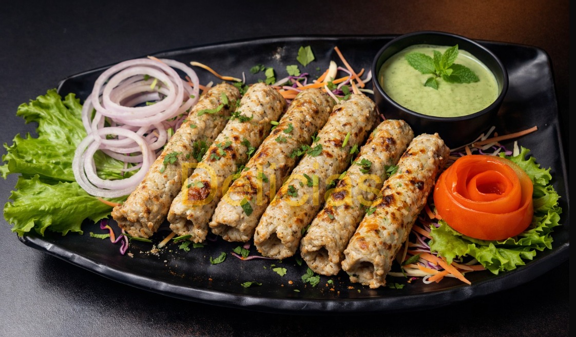 Afghani Mutton Seekh Kebab